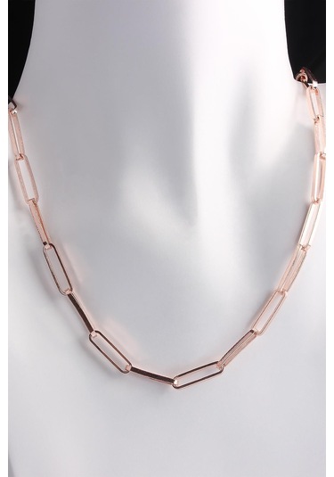 Omar Silver Unisex Ataç Model Gümüş Kolye 925 Ayar Rose Gümüş Zincir