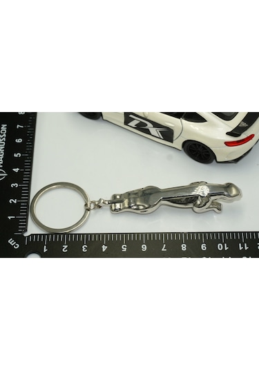 Dk Jaguar Uyumlu Panther Logo Krom Metal Çift Yön Anahtarlık