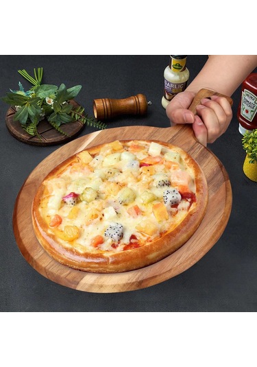 Reedark Elit Pizza Tahtası - Kaliteli Akasya Ağacından Yapılmış Dayanıklı Ve Şık Kesme Tahtası 40x30cm Diğer
