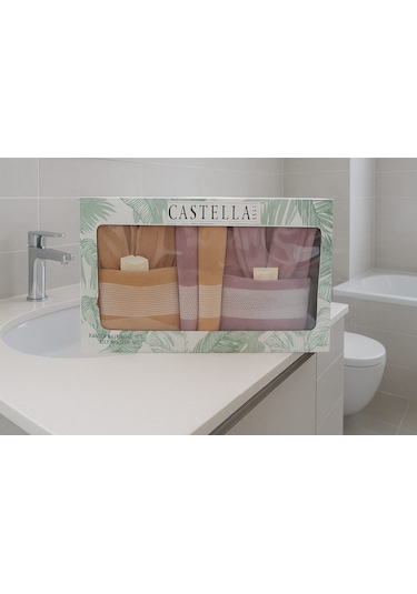 Castella 8 Parça %100 Pamuk Kutulu Çeyizlik Aile Bornoz Seti Cml