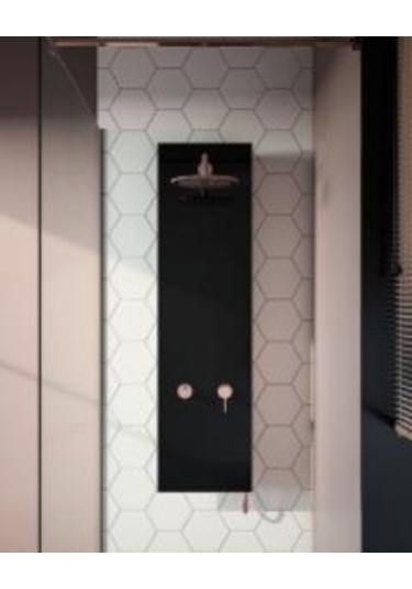 Vitra Origin Duş Sistemi A45805 Masajlı - Siyah Cam - Bakır Diğer