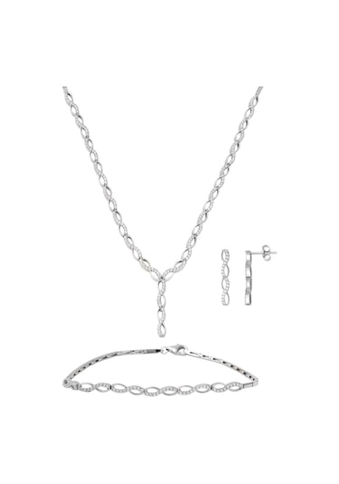 Sonsuzluk 14 Ayar Beyaz Altın Set STFVB14K4676