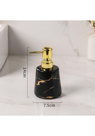 Suntek Banyo Otel Tezgahı Siyah Için Sabunluk Boş Banyo Sıvı Kabı Siyah