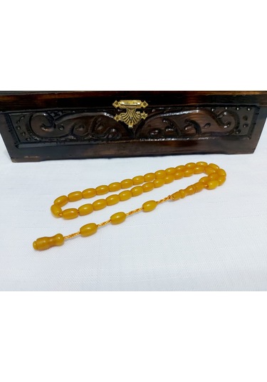 Soma Tesbih Çubuk Malzemeden Yapılma Hareli Sıkma Kehribr Tesbih Ölçü7,5x10.5