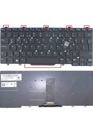 Dell Latitude 5490, 5491, 5495 Notebook Klavyesi Tr Ver.1