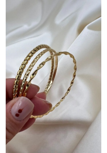 Bb Çelik 62mm Desenli Ajda Bileklik Altın - Gold