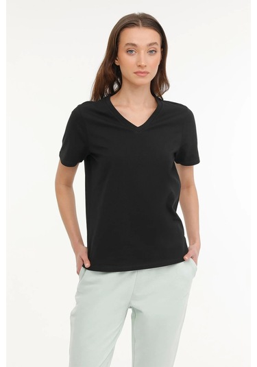 Lumberjack 11ct126 V Yaka Kadın Body - Siyah
