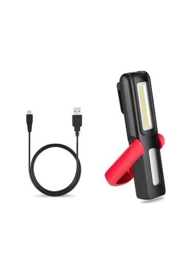 Ulzyvf Createtech Siyah Taşınabilir Led Fener, Mıknatıslı Cob Ab Şarjlı Siyah