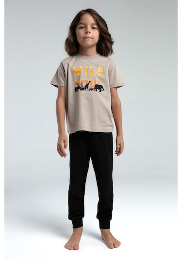 Rolypoly Erkek Çocuk Krem Pijama Takımı 5274-47555 Krem