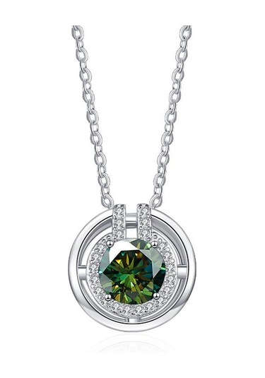 Siyah Bague Ringen Trendy Kadın Mozanit Kolye 1 Karat Vvs D Renk Lab Elmas 8h8a Kesim Zarif S925 Ayar Gümüş Takı Hediye