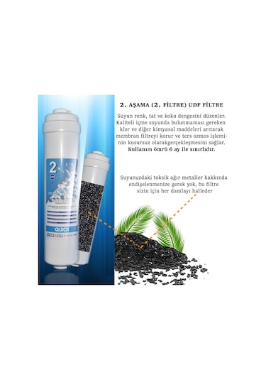 WaterMelon Kapalı Kasa 12" Su Arıtma Cihazı Filtresi Inline 6 Aylık Set