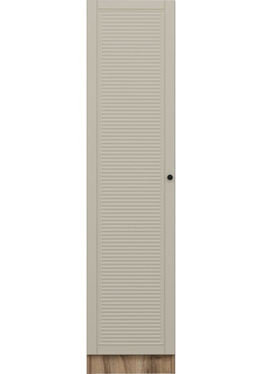 Minar Kale 1 Kapaklı Dolap Mebran Panjur 210cm - Dore/kumtaşı - Raflı Çok Renkli