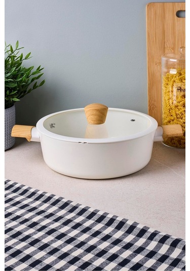 Danish Cook Beige İndüksiyon Tabanlı Karnıyarık Tencere 24 Cm Bej Bej