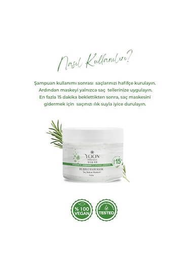 Yoon E Vitamin & Peeling Etkili Biberiye Saç Maskesi 2 x 250 ML