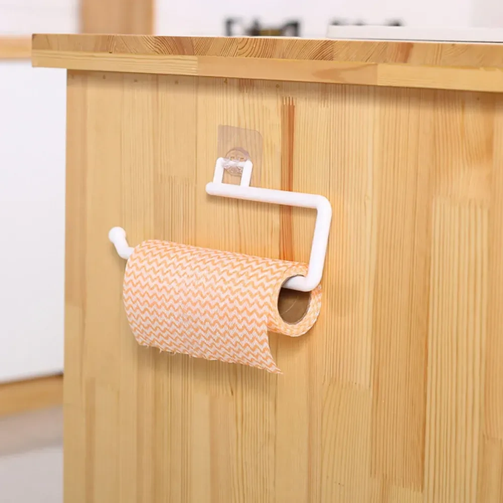 Konesam Beyaz Abs Plastik Mutfak Havluluk Rafı, Dikey/yatay Yüzeye Uygun, Otomatik Yapışkan Tabanlı, Pratik Ve Şık Tasarım Beyaz