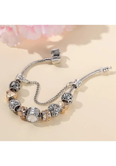 Worldshop Aşk My Valentine Gold Charmlı Bileklik