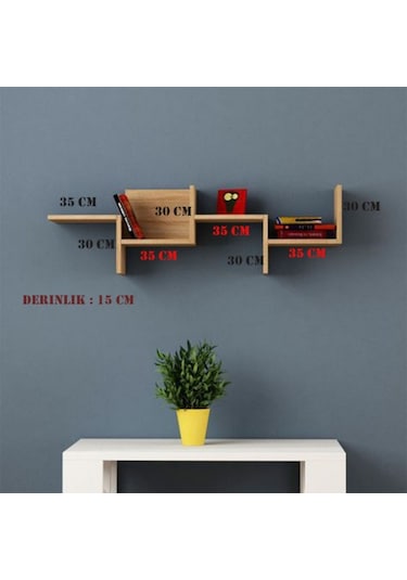 Rafkestir Siena Duvar Raf Seti Antrasit ( Mat )