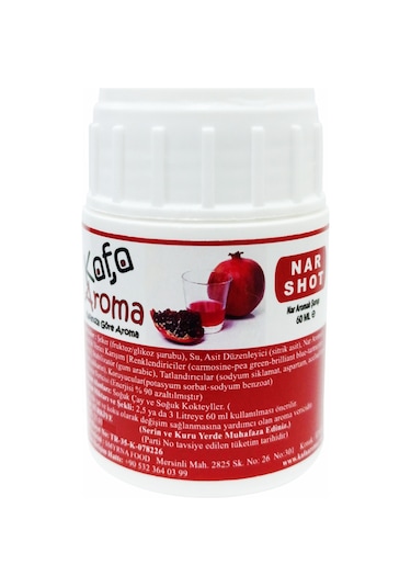 Kafa Aroma Nar Aromalı Kokteyl Şurubu Punch Yapım Kiti Nar Shot 60 G