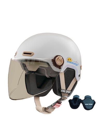 Eternal Luck 3c Kulak Koruma Sıcaklığı Four Seasons Elektrikli Araç Kaskı Beyaz