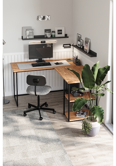 Bofigo Çalışma Masası Ofis Masası Köşe Masa Bilgisayar Masası Odin 7 Çam