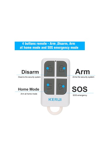 Konesam Keruı Rc531 433mhz Ev Ofis Dükkan Alarm Kumandasä : Engelleme/çä Karma/acil Alarm/evde Engelleme Fonksiyonlu 50m Menzil Abs Plastik