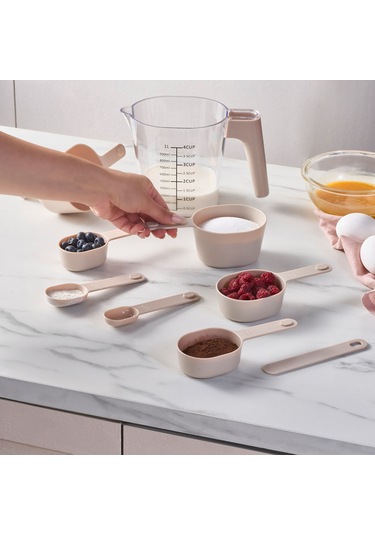 Karaca Ekin Hazneli Ölçü Kabı & Kaşığı Seti Çok Renkli