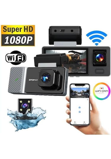 Kingline K-14 3 Kameralı Wifili Ekranlı Araç Kamerası