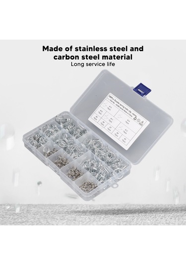 Suofeng 150 Adet Çift Tel Yaylı Boru Klembi, Çelik Malzeme, 5-14mm 10 Farklı Boyut, Dayanıklı Ve Korozyona Dirençli, Tarım Ve Sanayi Uygulamaları İçin