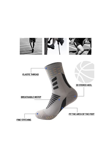 Youmex Erkek Spor Çorapları: Soluk, Ter Emici, Antrenman Basketbol Futbol Yürüyüş İçin Orta Boy Desenli Pamuklu Beyaz