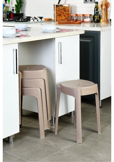 Kahverengi Plastik Kaymaz Tabure