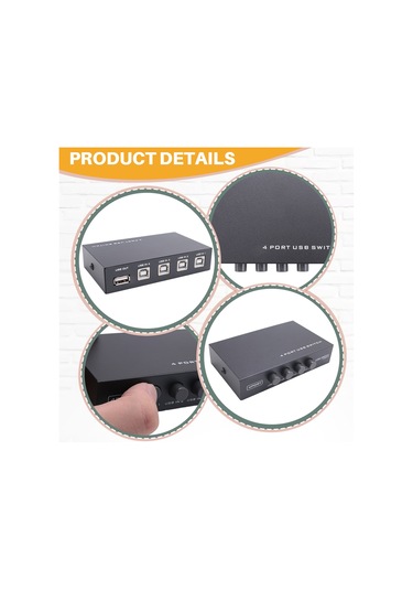 Sointeresting En Yeni Mini 4 Port Usb Yazıcı Tarayıcı Paylaşım Paylaşım Anahtarı Ayırıcı Kutu Hub