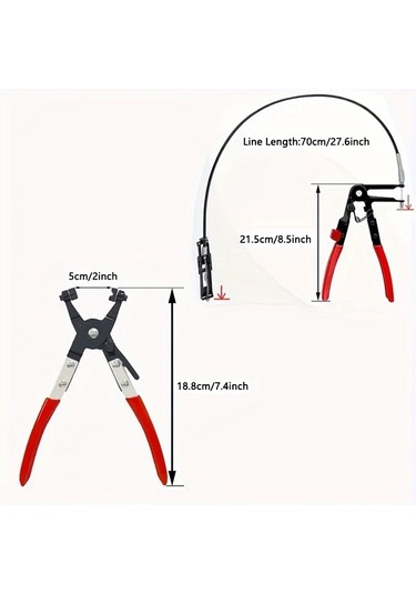 Hightower 25.6" Esnek Hortum Kelepçesi Ve Pense Seti - Kaymaz Ratchet Kilitleme Mekanizmalı