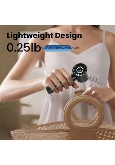 Oldfriend Gaıatop Usb Şarjlı Mini Fan Led Ekran Ve El Feneri 3 Hız Pembe