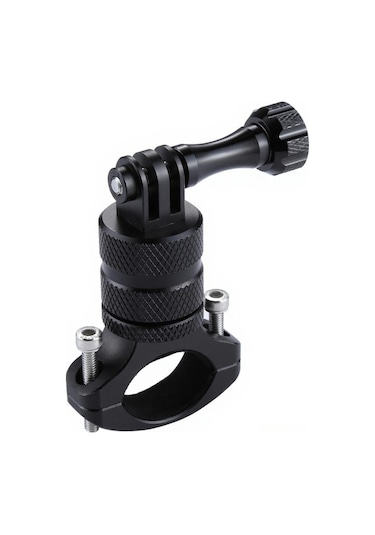 Fosenze Puluz Alüminyum Allyuminiyum Bisiklet Tutucu 360 Derece Döner, Gopro Hero 11/10/9/8, Dragon Touch, Akaso, Sjcam Kamera İçin Uyumlu, Vidalı Montaj, Siyah