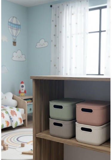 Okyanus Home Linea Smart Box Multi Renk 2,4 Lt 4 Adet Kapaklı Çok Amaçlı Saklama Kutusu Çok Renkli