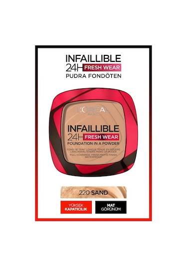 L'Oreal Paris Infaillible 24h Fresh Wear Pudra Fondöten 220 Rose Sand