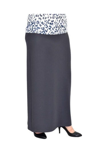 Kadın Uzun Lastikli Kalem Etek Bgl-st04727 Füme