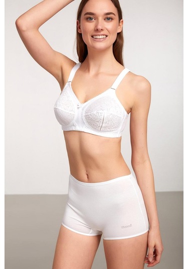 Kom Basic Kadın Short Külot 2li Beyaz Beyaz