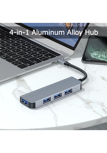 Mufunye 4'lü Usb Hub: 1 Adet Usb 3.0 5gbps + 3 Adet Usb 2.0, Hızlı Veri Transferi, Çoklu Cihaz Bağlantısı