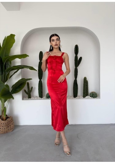 Pag İp Askılı Elbise Altın