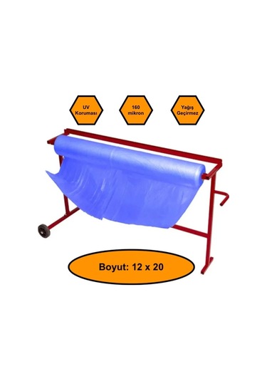 160 Micron Mavi Naylon Örtü, 12x20 Metre