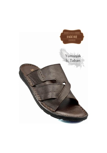 Hakiki Gerçek Deri Erkek Terlik Hafif Terlik Deri G Şır Kahve G Şır Kahve