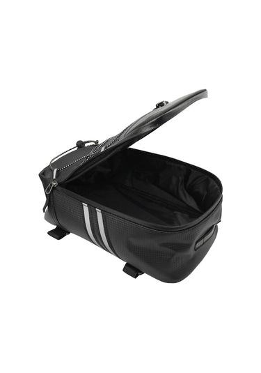 Motosiklet Su Geçirmez Pu Deri Raflı Arka Taşıma Çantası, Kapasite: 8l, Yağmur Kapaklı Siyah