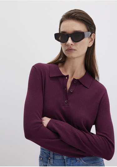 Mavi - Bordo Triko Polo 1710712-87830 Bordo