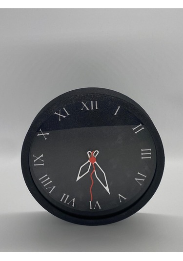 Roma Rakamlı Şık, Klasik Siyah Ve Siyah Kasa Duvar Saati Siyah