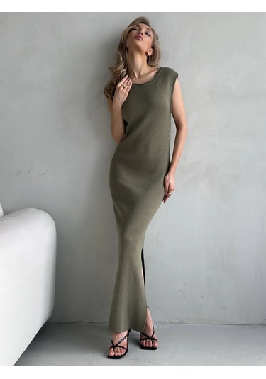 Soleya Açık Sırtlı Uzun Örgü Elbise 317943173