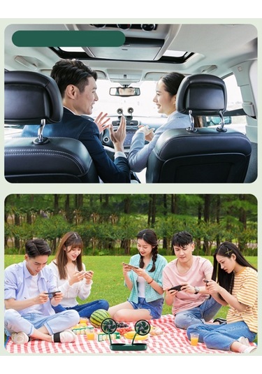 Universal Araç Soğutma Fanı Usb Çift Kafalı Pano Fanı 360 Derece Dönebilen Suv Rv Tekne Oto Araçları İçin 3 Hızlı Fanlar - Siyah / Gümüş