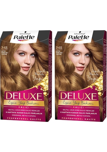 Palette Deluxe 7 - 65 Altın Parıltılı Toffee X 2 Adet Saç Boyası