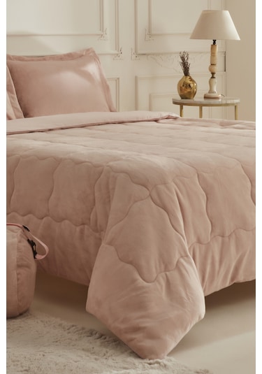 Karaca Home Flufy Çift Kişilik Soft Dream Comfort Set Pudra Pudra