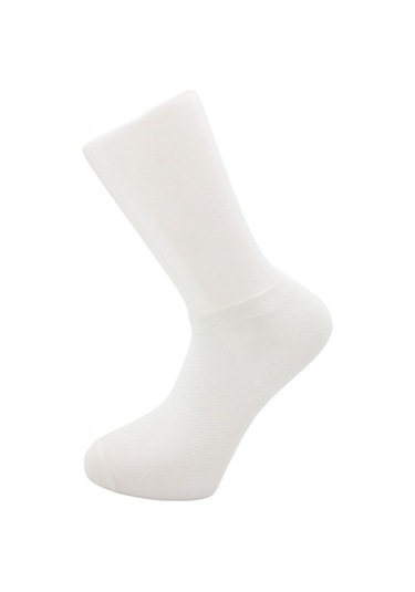 Erkek Siyah-beyaz Patik Pamuklu Pirinç Örgülü Çorap 6'lı Paket 3 Siyah 3 Beyaz Siyah - Beyaz